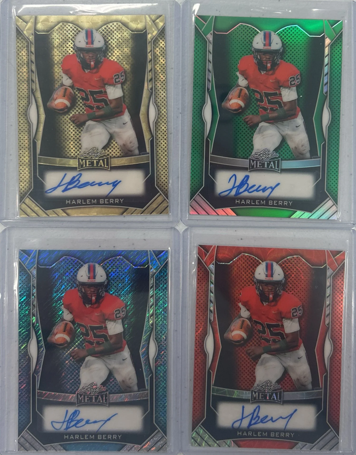 Harlem Berry 2025 Leaf Metal Football Autograph Pack