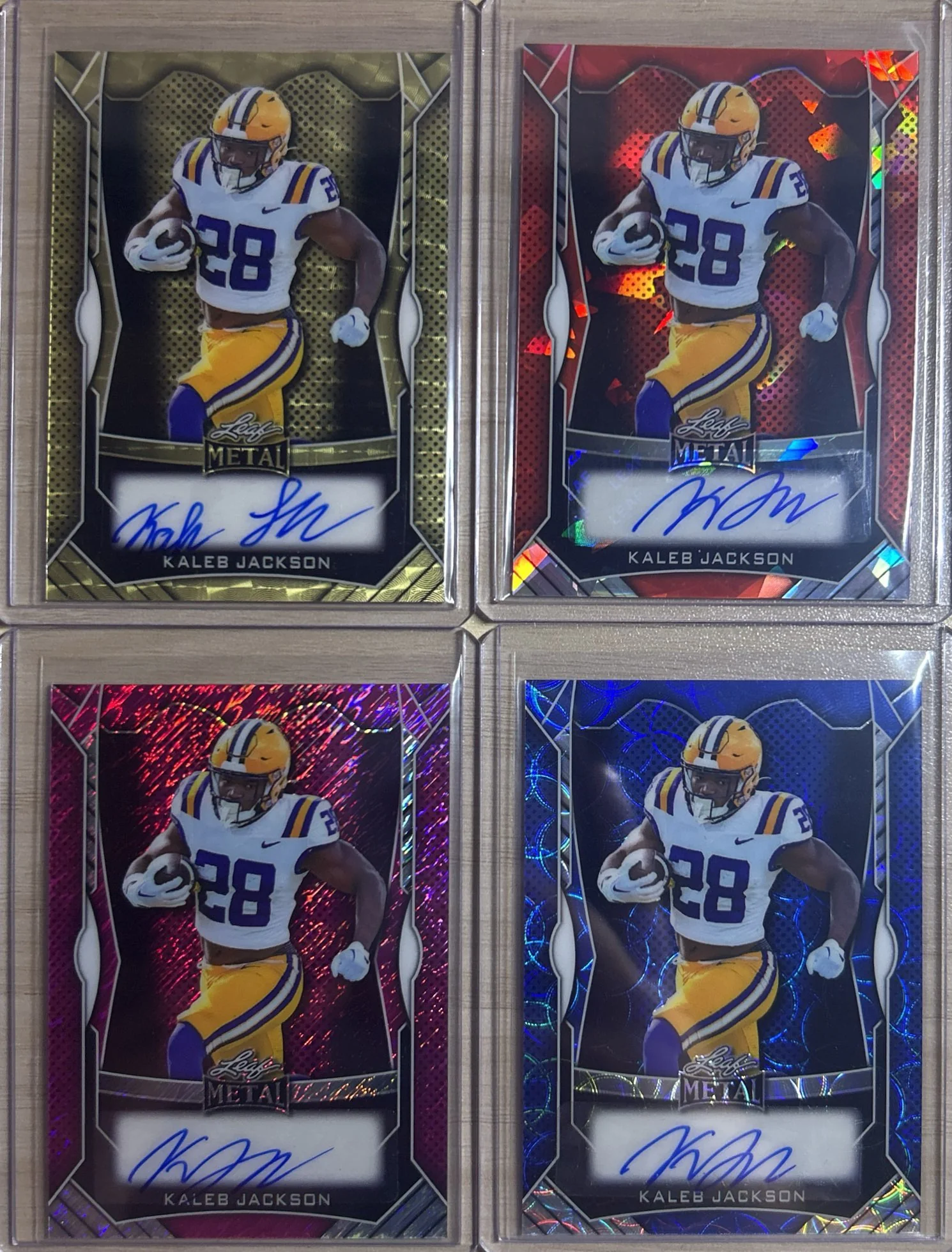 Kaleb Jackson 2025 Leaf Metal Football Autograph Pack
