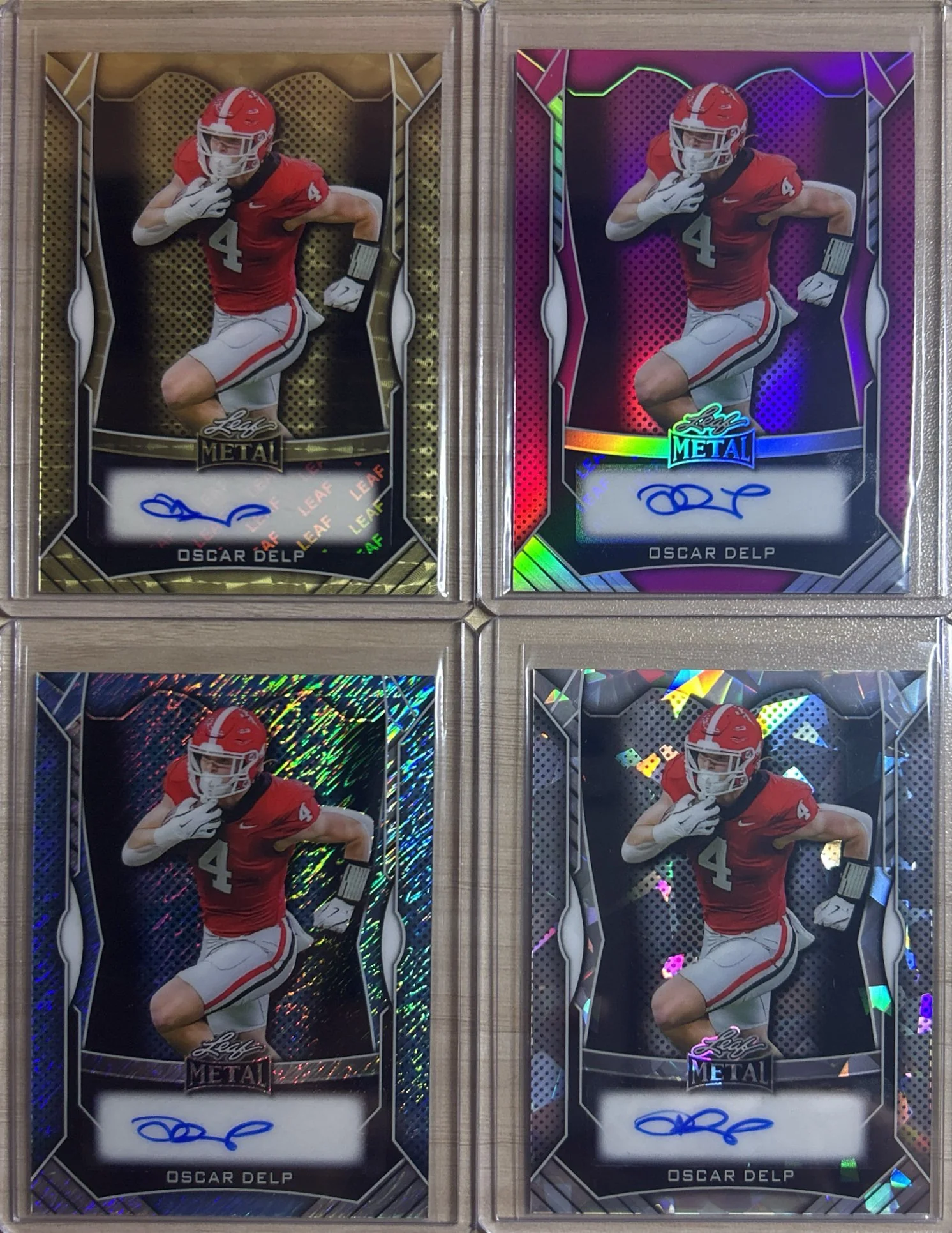 Oscar Delp 2025 Leaf Metal Football Autograph Pack